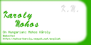 karoly mohos business card