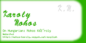 karoly mohos business card